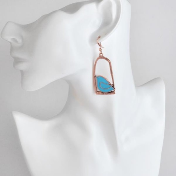 NEW cute bird and cage earrings - Picture 2 of 4